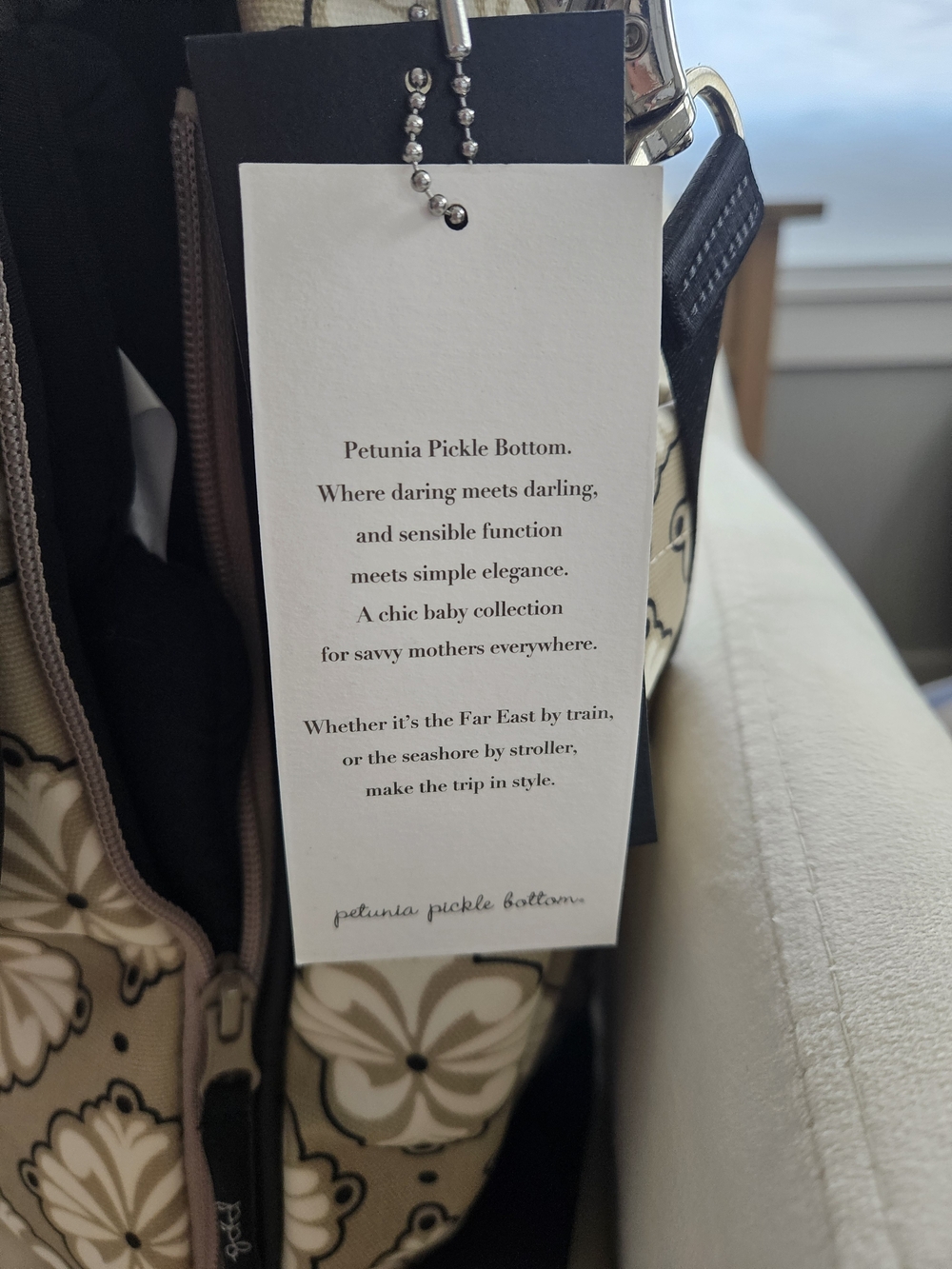 Petunia Pickle Bottom Beige Patterned Diaper Bag Backpack - Picture 10 of 10